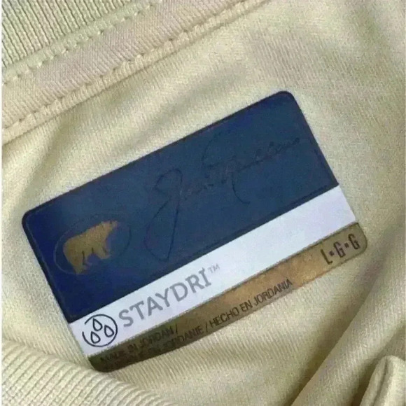 Jack Nicklaus Men's Large Yellow Striped Polo Shirt Short Sleeve Golf Casualp - Picture 4 of 7